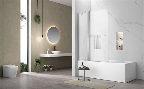 Sunrosa Pivot Tub Shower Door Bifold Bathtub Shower Door