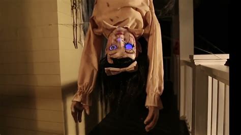 Animated Life Size Swinging Head First Haunted Decrepit Doll Speaks