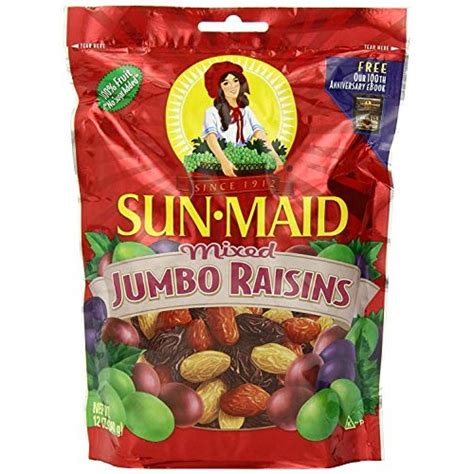Sun Maid Mixed Jumbo Raisins 12 Ounce Pouches Pack Of 5
