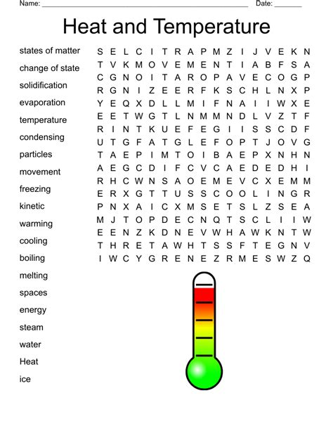 Heat And Temperature Word Search WordMint 8241 Hot Sex Picture