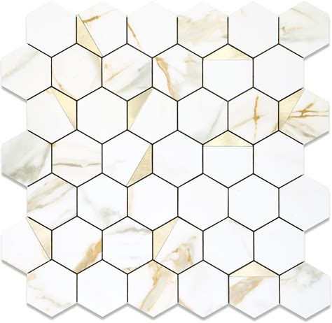 Oyasimi Sheet Hexagon Peel And Stick Backsplash Tile X Inches