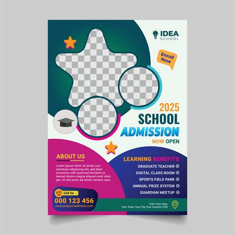 Colorful School Admission Flyer Template Design Kids School Design For