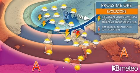 Meteo NUOVA RAFFICA DI TEMPORALI Nelle PROSSIME ORE Vediamo Dove 3B