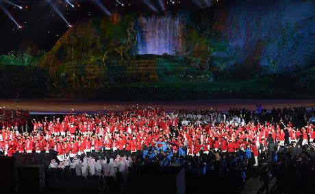 Delegation Malaysia Enters Gelora Bung Karno Editorial Stock Photo