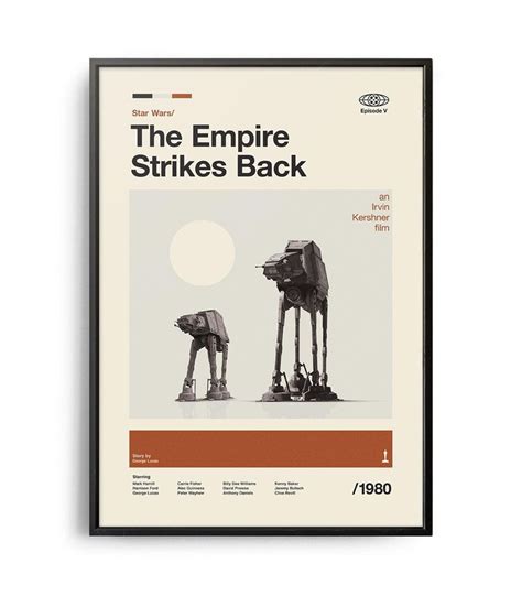 Mid Century Modern Star Wars The Empire Strikes Back Posters Sold By