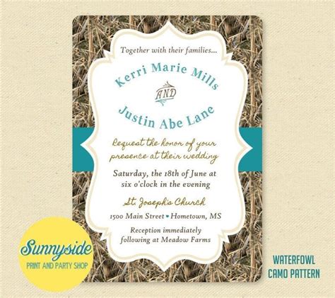 Printable Camo Wedding Invitation The Hunt Is Over Camouflage