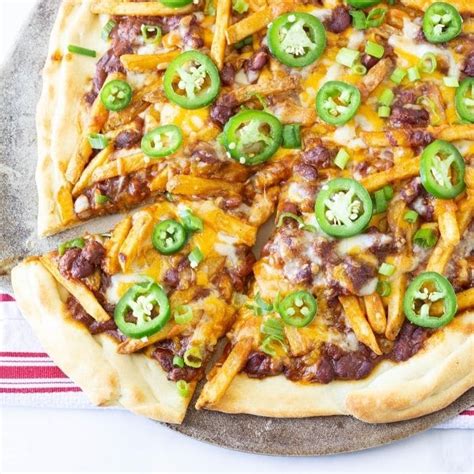 Chili Cheese Fries Pizza Recipe (with video) - Bake Me Some Sugar