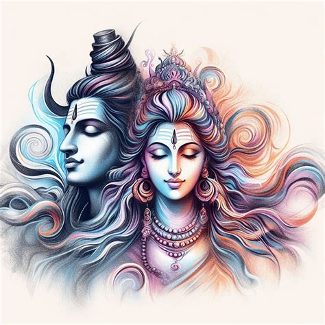 shiva parvati abstract painting