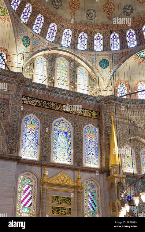 Blue Mosque Aka Sultanahmet Mosque Interior Vertical Photo Istanbul