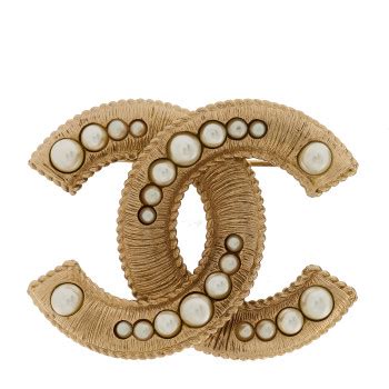 Chanel Pearl Cc Brooch Gold Fashionphile