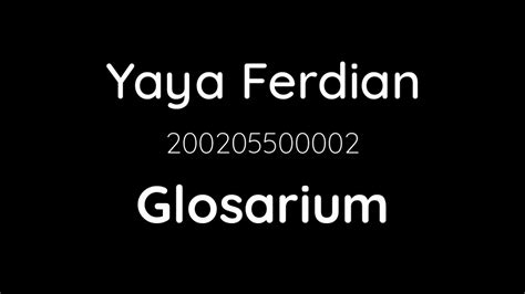 Yaya Ferdian Glosarium Dasar Komunikasi Youtube