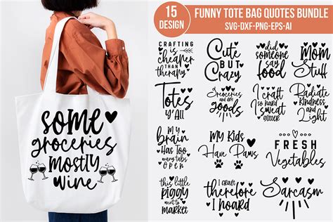 Funny Tote Bag Quotes Bundle Graphic By Akdesignstorebd · Creative Fabrica