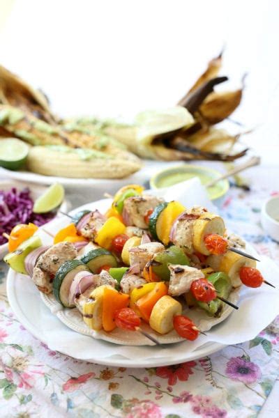 Grilled Swordfish Kabobs With Corn and Cashew Cilantro Sauce - Delightful Mom Food