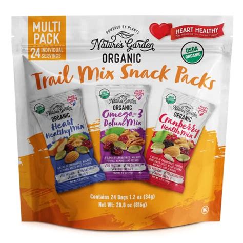 Nature S Garden Organic Trail Mix Snack Packs Multi Pack 1 2 Oz Pack