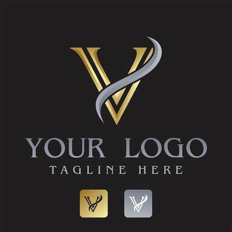 Letra V Logotipo De Lujo Vector Premium