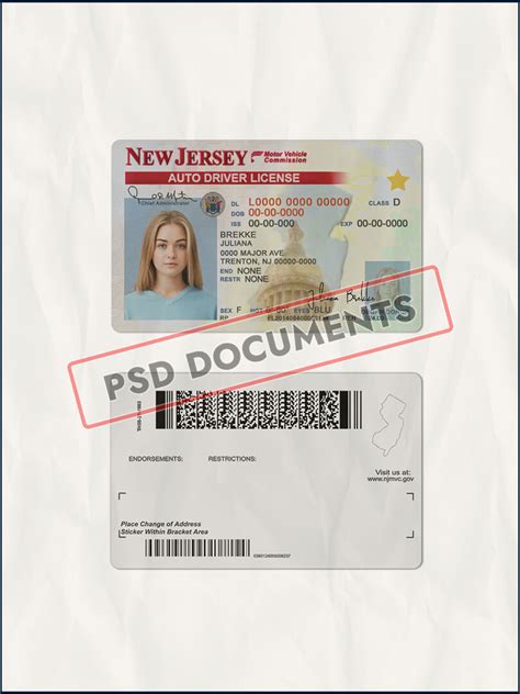 New Jersey Drivers License Template PSD | PSD Documents