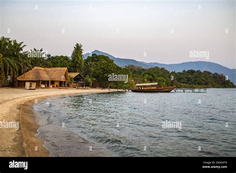Boat Moored To Dock In Front Of Mbali Mballi Mahale Lodge Kungwe Beach