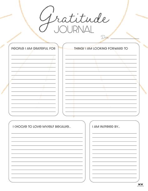 Gratitude Journal Templates 18 FREE Printables Printabulls