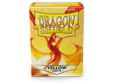 Dragon Shield Matte Yellow 100 Standard Sleeves Gamers Hart