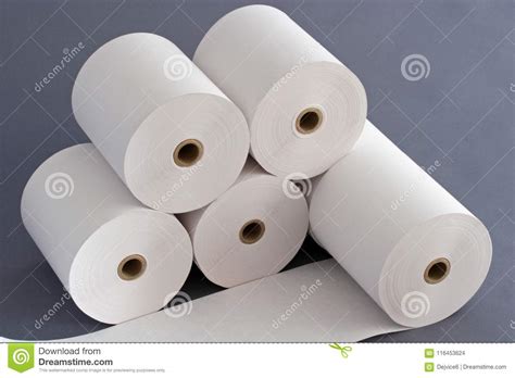 Papier Rolls Pour La Caisse Enregistreuse Photo Stock Image Du