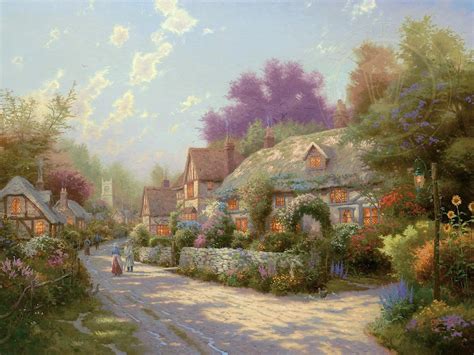 Cobblestone Village By Thomas Kinkade Village Gallery