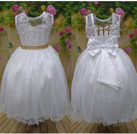 Vestido Branco Luxo Batizado Daminha Produtos Elo