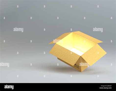 Open Cardboard Box With Glow Inside Stock Photo Alamy