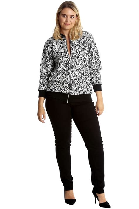 New Womens Jacket Plus Size Ladies Bomber Floral Rib Fabric Sale Best Quality Ebay