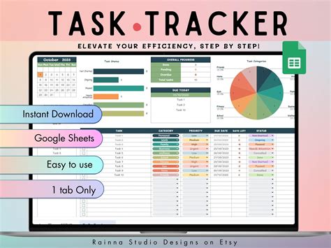 To Do List Spreadsheet Google Sheets Template Digital Tracker Task