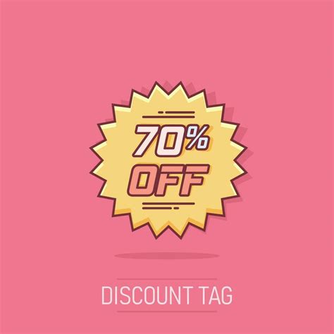 Vector Cartoon Discount Sticker Icon In Comic Style Sale Tag