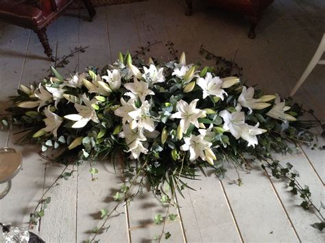 Funeral Flowers White Lily Coffin Sprayuk