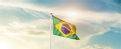 Premium Photo Brazil National Waving Flag