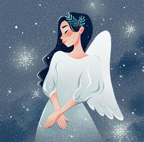 Angel Illustration in Snow