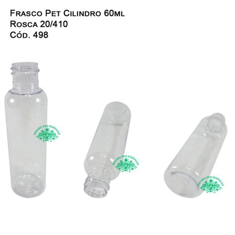 FRASCO PET 60ML CILINDRICO ROSCA 20 410 CÓD 498 20 PÇ Elo7