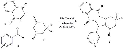 Scheme 1 Three Component Reaction Of Dimedone Phthalhydrazide And