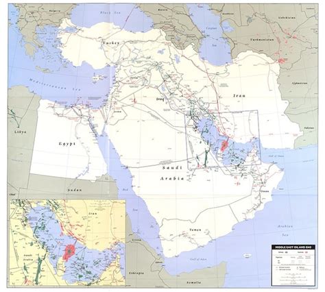 2007 Map of Middle East Oil and Gas Fields | Etsy