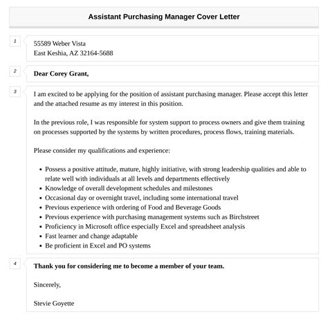 Assistant Purchasing Manager Cover Letter Velvet Jobs