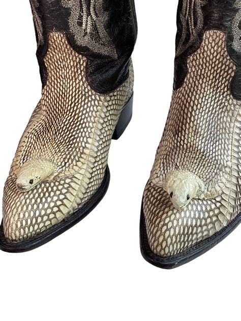 Vintage Los Altos Mens Cobra Head Western Boots D Gem
