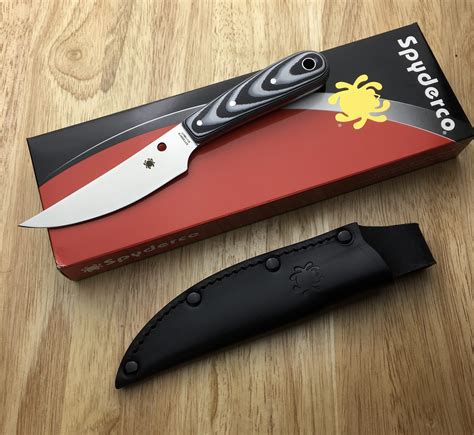 Spyderco Phil Wilson Bow River Fixed Blade 4.4 in Plain Blade Black/Gray G-10 Handle FB46GP ...