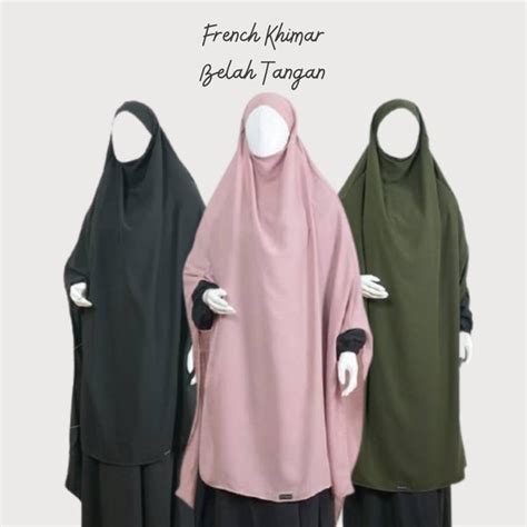 Jual FRENCH KHIMAR BASIC BELAH TANGAN KHIMAR JUMBO BELAH TANGAN Di