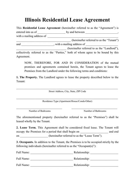 Illinois Residential Lease Agreement Template Fill Out Sign Online And Download Pdf