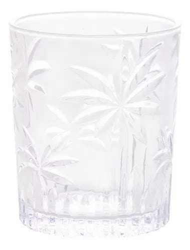 Jogo Copos Baixo De Vidro Palm Tree Ml Cor Transparente