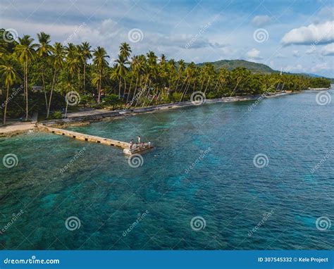 The Aerial View Of Namalatu Beach In Latuhalat Ambon Stock Photo