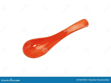 Orange Plastic Spoon Stock Photo Image Of Equipment 55670530