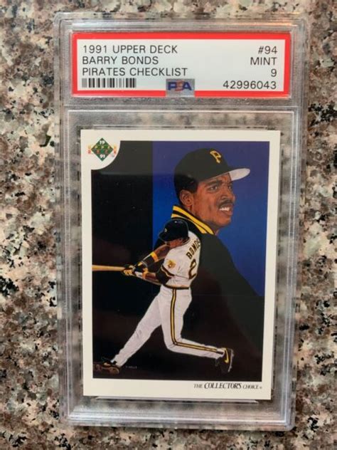 1991 UPPER DECK BASEBALL 94 BARRY BONDS CHECKLIST PSA 9 KGC 30881 EBay