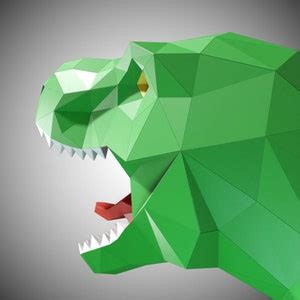 T Rex Trophy Paper Model 3D Papercraft Tempalte PDF File Instant