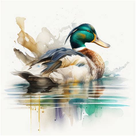 Mallard Duck Watercolor Png Clipart Duck Watercolour Png Etsy Canada