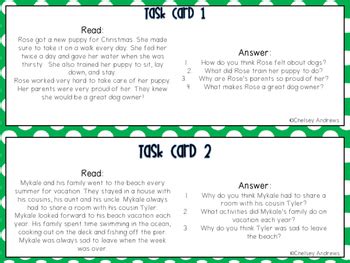 Reading Task Cards Freebie by Chelsey West Andrews | TpT