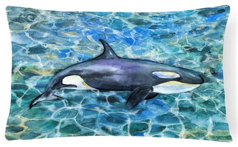 Killer Whale Orca Canvas Fabric Decorative Pillow Beach Style