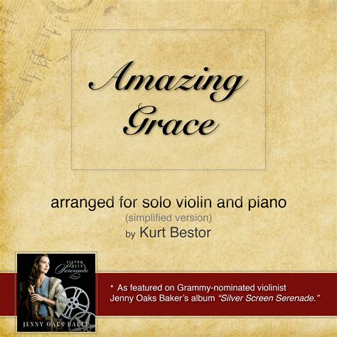 Amazing Grace Violin Sheet Music Simplified — Jenny Oaks Baker